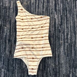 NWT Women’s VerdeLimon Rope & Knot Pattern One Shoulder Swimsuit Size Large